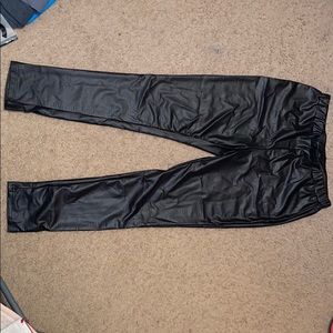 High Waist PU Leather Skinny Pants